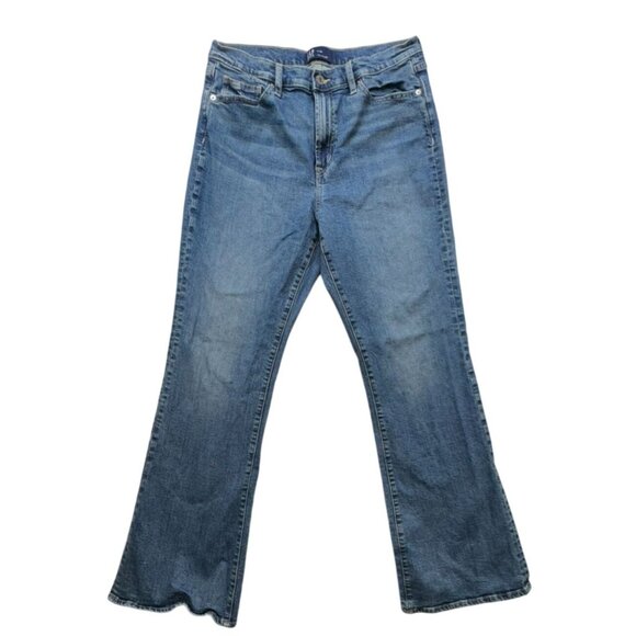 Gap Womens Denim 70s Flare Jeans 14/32L Blue Cotton Spandex - Picture 1 of 15